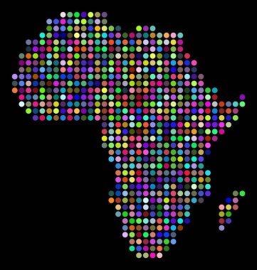 Renkli noktayı Afrika harita