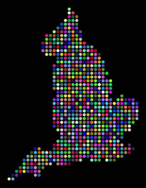 Renkli noktayı İngiltere harita