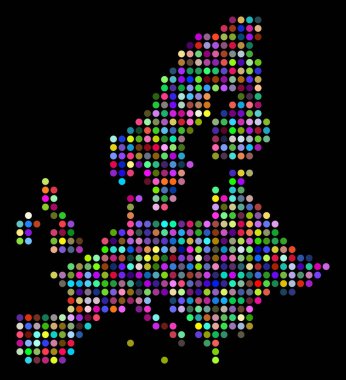 Renkli noktalı Avrupa Birliği harita