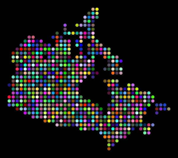 色付きの点カナダ地図 — ストックベクタ