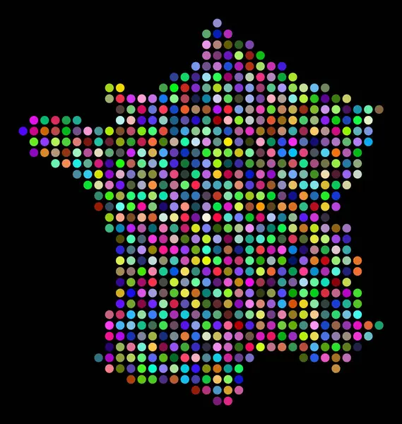 Яскраві пунктирною Франція карта — стоковий вектор
