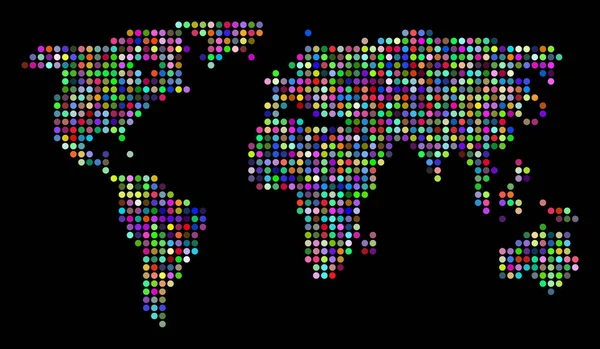 Φωτεινή κουκίδα Παγκόσμιος Χάρτης — Διανυσματικό Αρχείο
