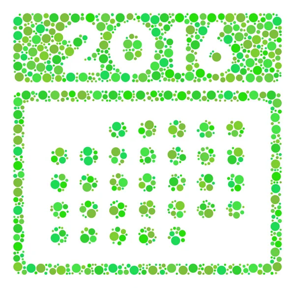 2016 månad kalenderikonen sammansättning av prickar — Stock vektor
