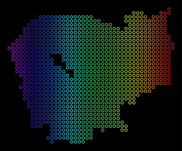 Καμπότζη έγχρωμο Χάρτης — Διανυσματικό Αρχείο