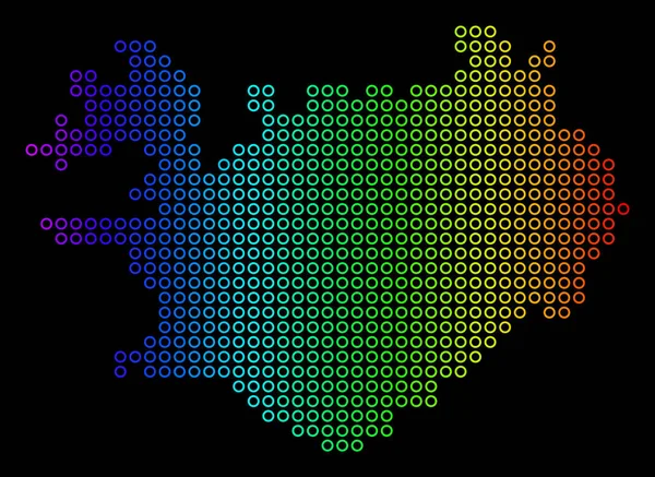 Spektrum Islandkarte — Stockvektor