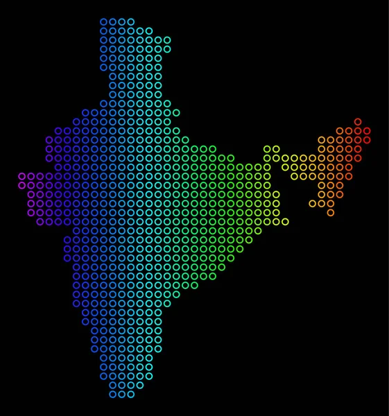 彩色印度地图 — 图库矢量图片