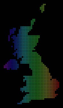 Renkli İngiltere harita