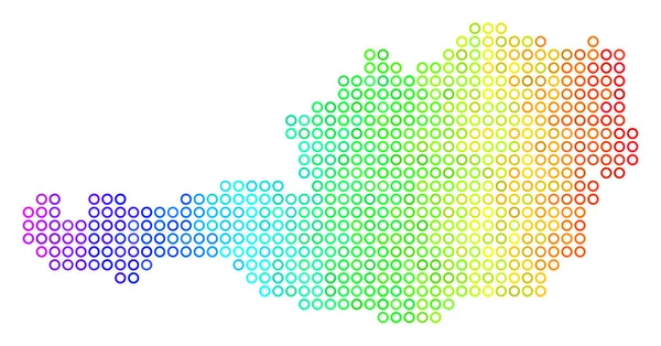 Bright Cirle Dot Austria Mapa — Vector de stock