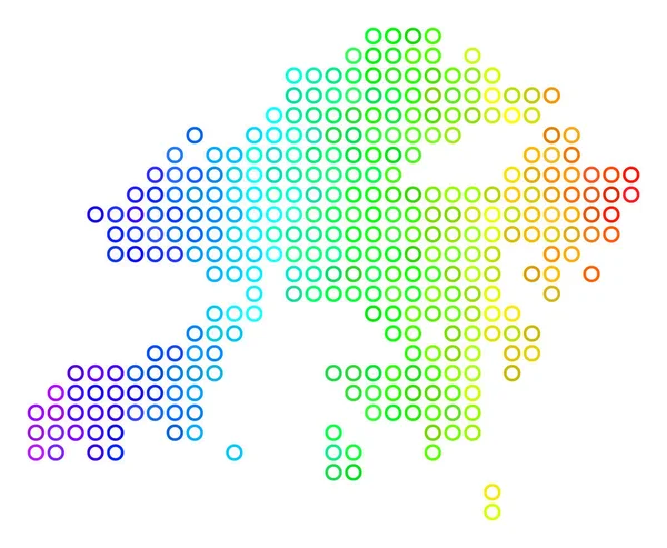 Spectrum Cirle Dot Hong Kong Mapa — Vector de stock