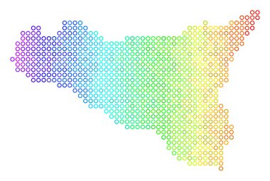 Colored Cirle Dot Sicilia Map clipart