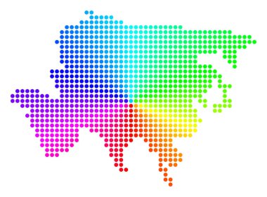 Spektral küre nokta Asya harita