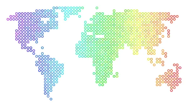 Carte du monde Spectrum Cirle Dot — Image vectorielle