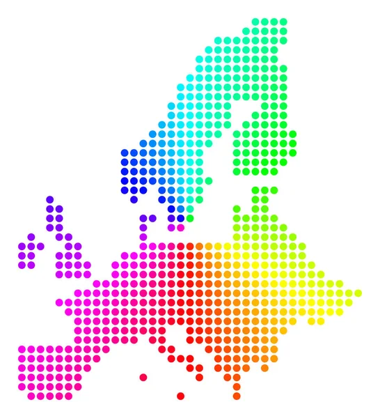 Esfera coloreada Dot Unión Europea Mapa — Vector de stock