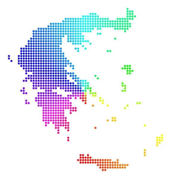 Spektrum kula Dot Grecja Mapa — Wektor stockowy