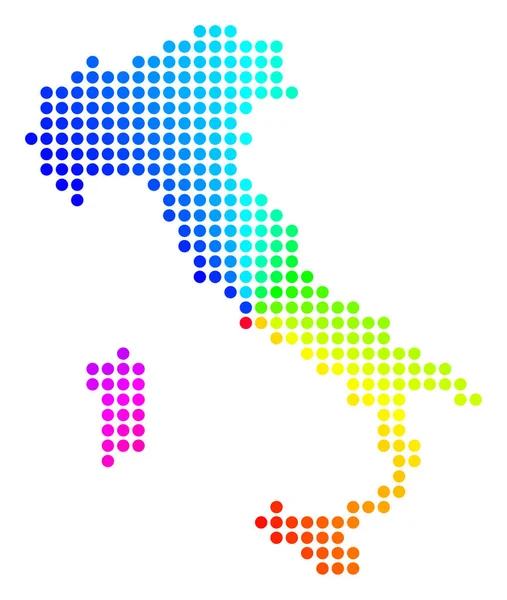 Spectrum Circle Dot Italia Mappa — Vettoriale Stock
