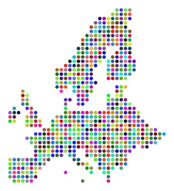 Renkli noktayı Avrupa Birliği harita