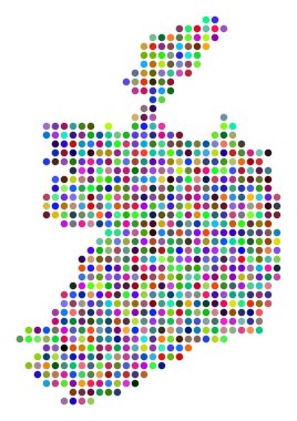 Renkli İrlanda Cumhuriyeti harita noktalı