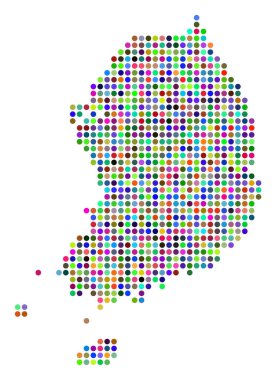 Parlak nokta Güney Kore Haritası