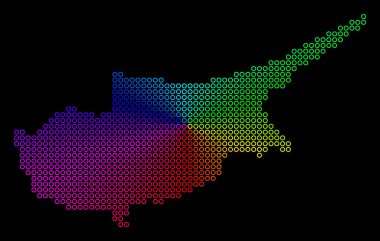 Renkli nokta Kıbrıs ada Haritası