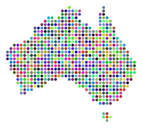 Ljusa punkter Australien karta — Stock vektor