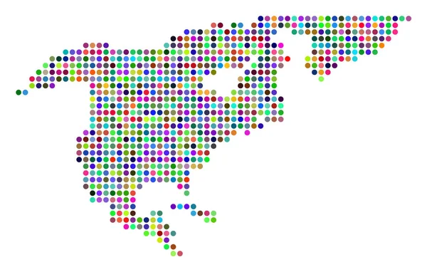 Carte de Bright Dot Amérique du Nord — Image vectorielle