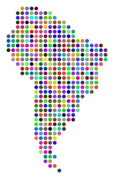 彩色点缀南美洲地图 — 图库矢量图片