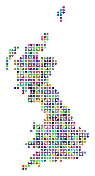 Renkli noktayı İngiltere harita — Stok Vektör
