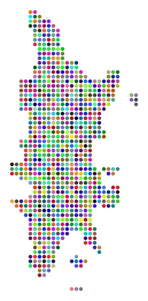 Kolorowe kropki mapę Phuket — Wektor stockowy