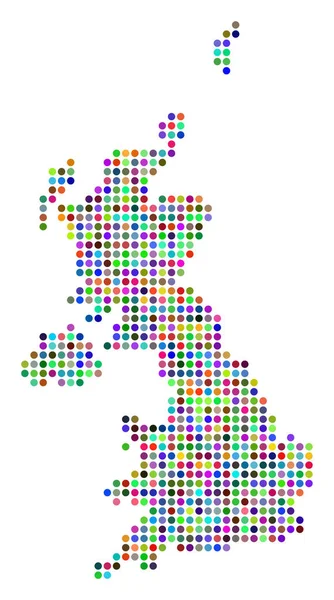Color punteado Reino Unido mapa — Vector de stock