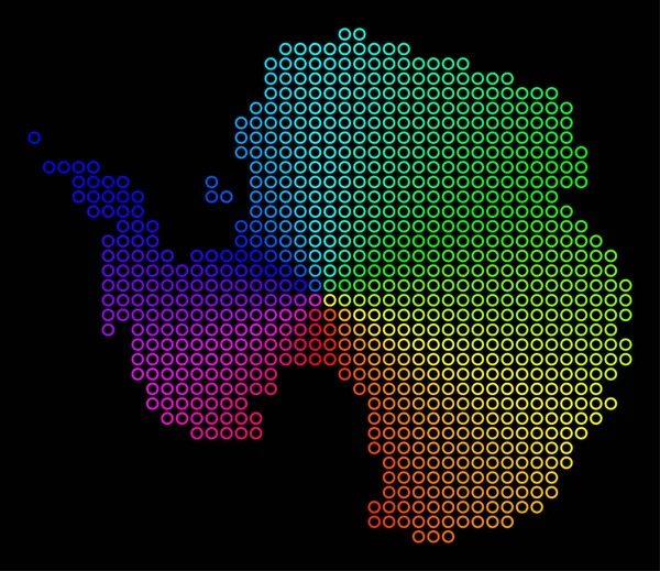 Spectrum Dot Mapa de la Antártida — Vector de stock