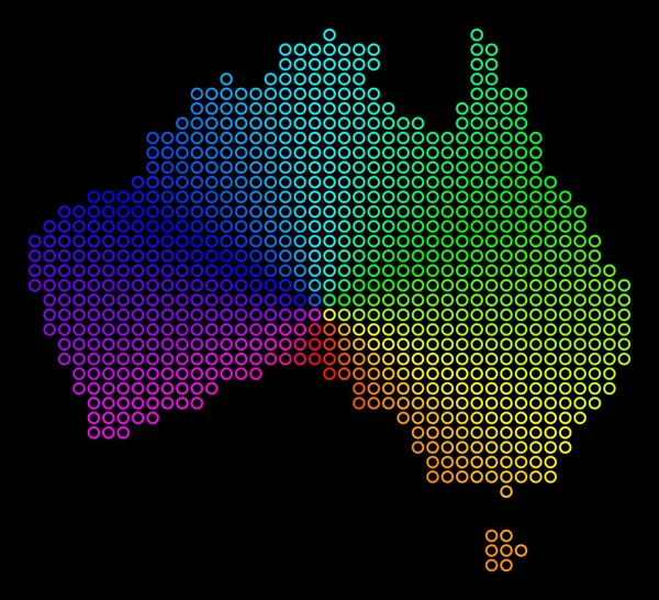 色付きの点線オーストラリア地図 — ストックベクタ