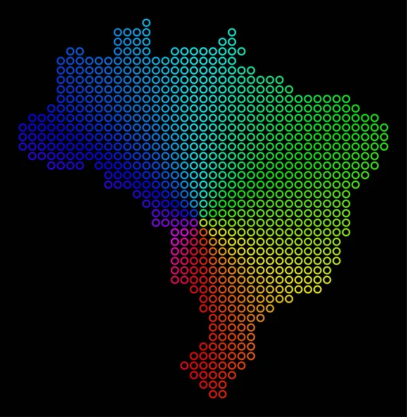 Spectrum Dot Brazil Map — Stock Vector