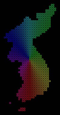 Spektral nokta Kuzey ve Güney Kore Haritası