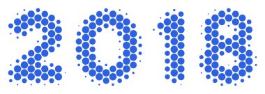 Yarı ton nokta 2018 yıl metin simgesini