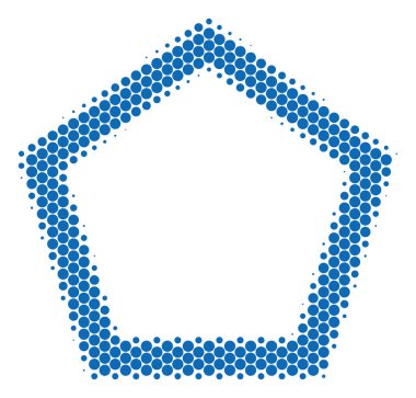 Yarı ton nokta kontur Pentagon simgesi