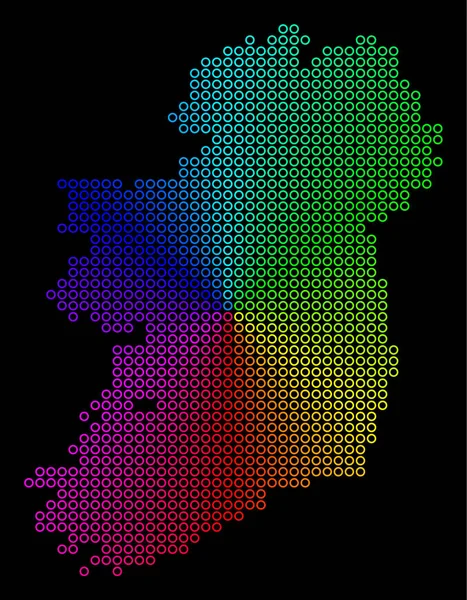 Spektrum Punkt Irland Inselkarte — Stockvektor