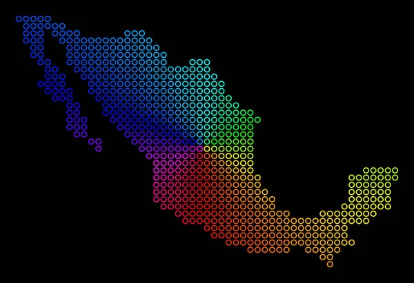 Mapa de Spectrum Dotted México — Vector de stock