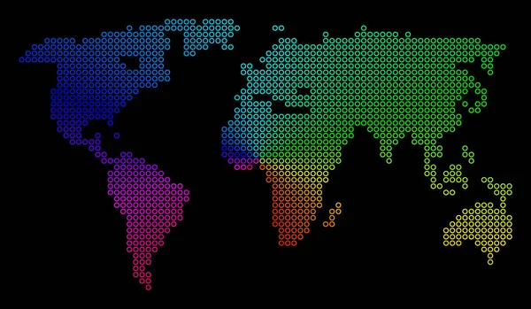 Helle Punkt-Weltkarte — Stockvektor