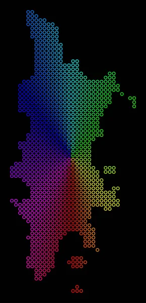 Mapa de Phuket punteado de colores — Vector de stock