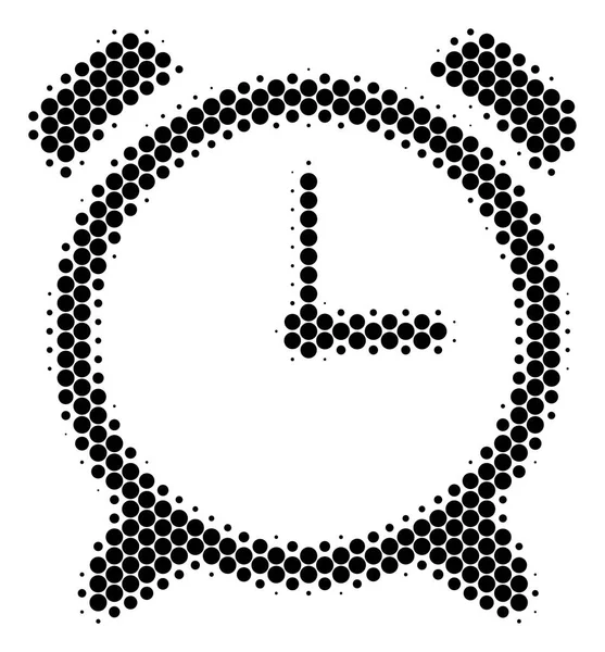 Icono del reloj de alarma de punto de medio tono — Vector de stock