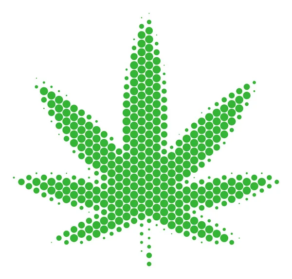 Halvton Dot Cannabis ikonen — Stock vektor
