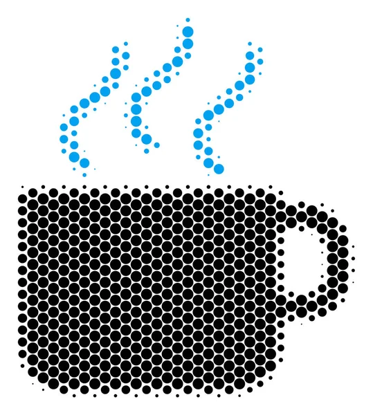 Halftone Dot Coffee Cup Icon — Stock Vector