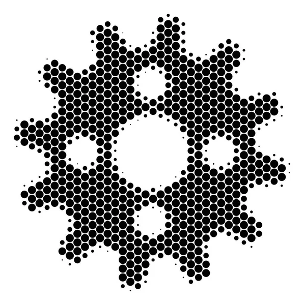 Icône roue dentée demi-ton — Image vectorielle