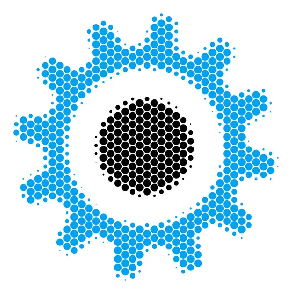 Halftone Dot tandrad pictogram — Stockvector