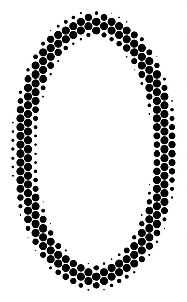 Icône d'ellipse de contour de point de demi-ton — Image vectorielle