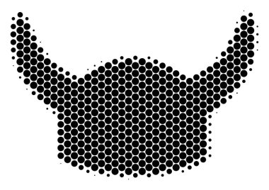 Yarı ton nokta boynuzlu miğfer simgesi