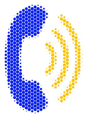 Yarı ton nokta telefon zil simgesini