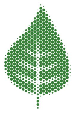 Yarı ton nokta bitki yaprak simgesi