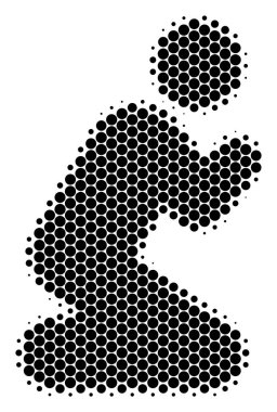 Yarı ton nokta dua kişi simgesi