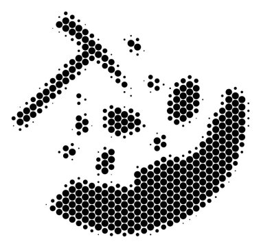 Yarı ton nokta kaya simge madencilik